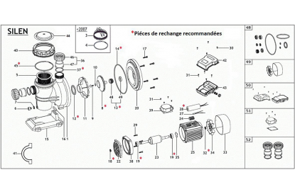 Pièces détachée Silen 100 Tri - 1 CV - 18 m3/h