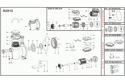 Pièces détachée Silen S2 75 18 T - 0,75 CV - 18 m3/h